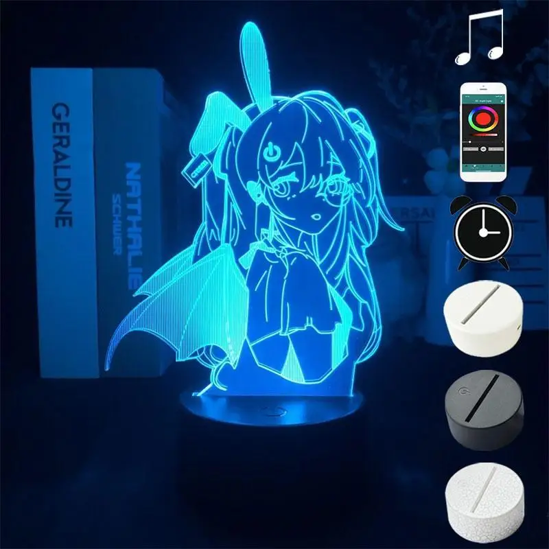 Pretty Beauty 3D Night Light Hot Japanese Anime Nightlight 7 Colors Projector Cartoon LED Table Lamp Room  Decoration Gift Idea