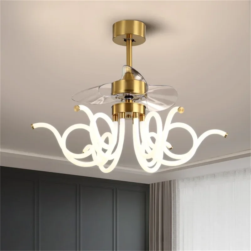 ALBERT Postmodern Ceiling Fan Light with Remote Control LED Contemporary Lighting for Home Dining Room