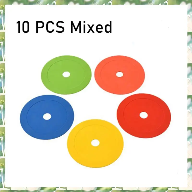 스포츠 10Pcs 축구 플랫 콘 마커 디스크 TPR 마커 디스크 농구 스포츠 속도 민첩성 훈련 마커, 휴대용 훈련 Eq