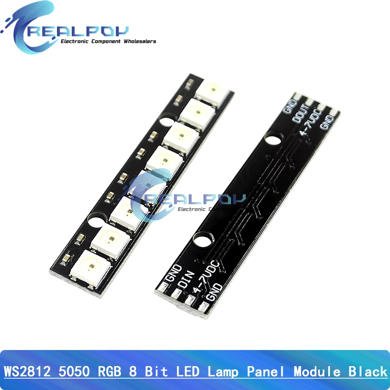 5pcs 8*1Bit 8 Bits WS2812 5050 RGB Full LED Lamp Panel Module 5V WS2812B Rainbow LED Precise For Arduino 8 Channel Lights