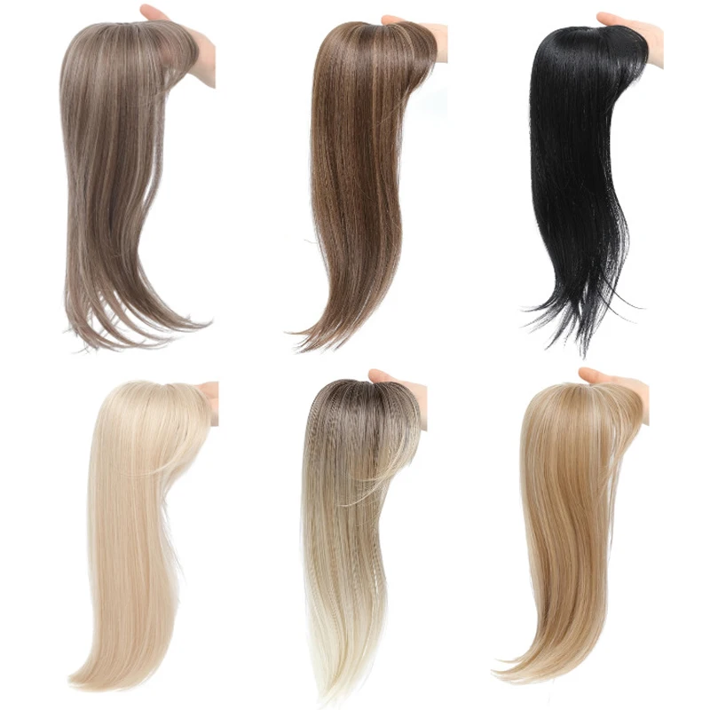 [18Inch Straight Wig Block] Elegant 18 Inch Women's Straight Synthetic Wig Block, High Temperature Fiber, Light Brown to Black