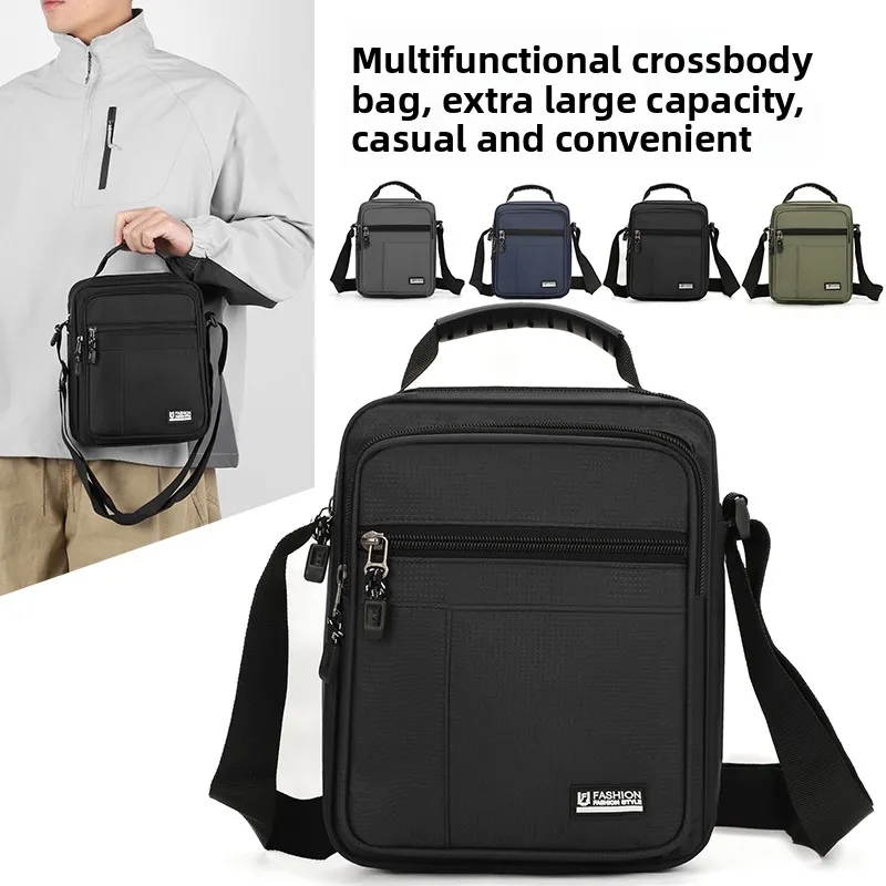 

2024 New Men CrossbodyBagLarge Capacity Oxford Shoulder Bag Hot Sale Waterproof Messenger Bags For Men Fashion Business Bag Gift