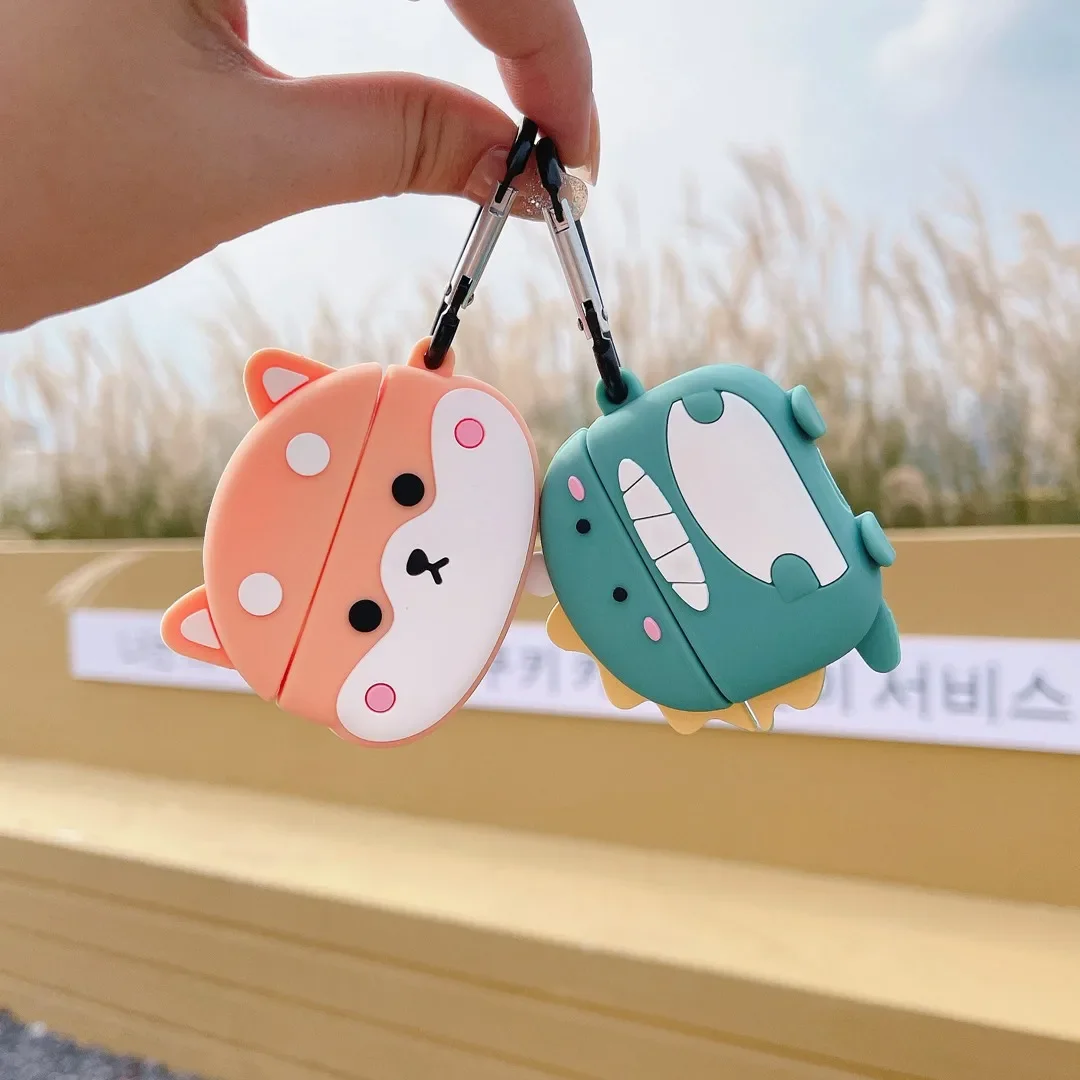 New For Huawei Freebuds 5i case,Cute Cartoon Green Dragon Shiba Dog Silicone Protection headphone Cases For Huawei Freebuds