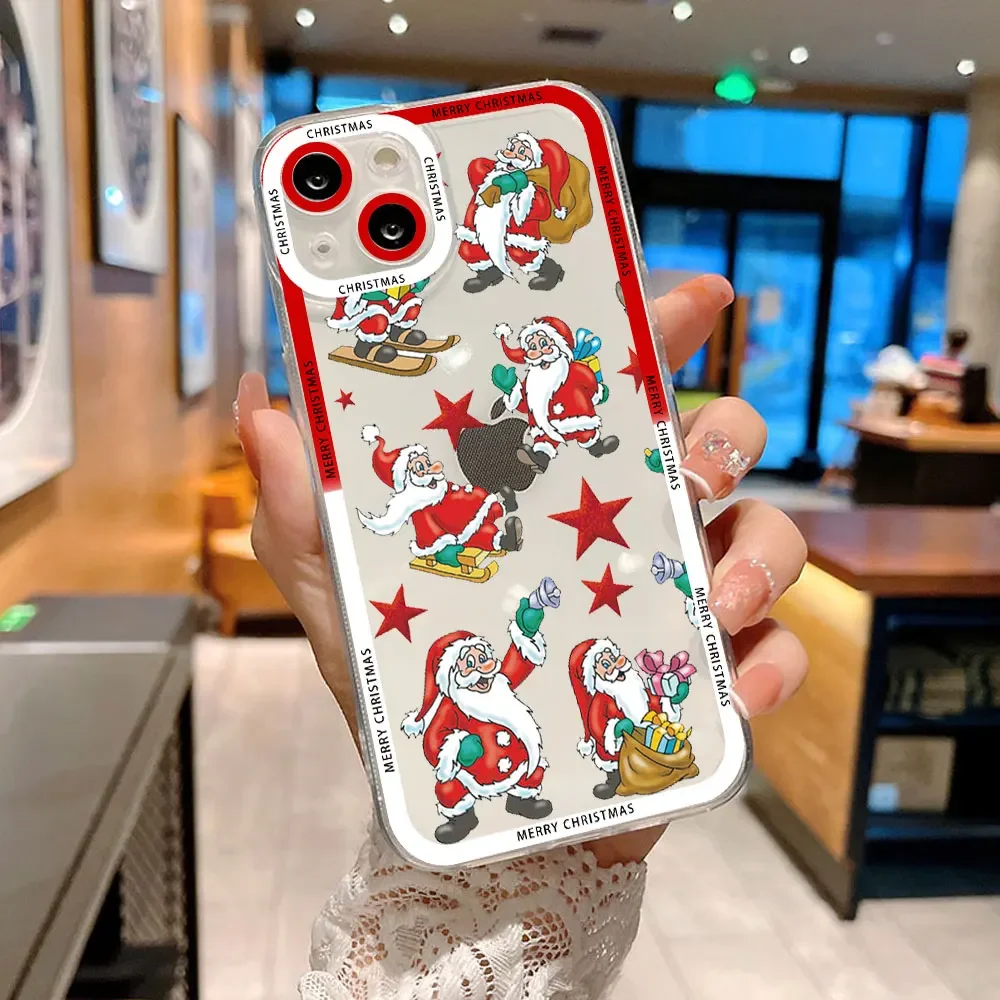 Niedliche Frohe Weihnachten Handyhülle für Samsung Galaxy S20 S21 S22 S23 S24 Plus FE Ultra Silikonhüllen Fundas Skin Neujahrsgeschenke