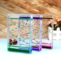 Colorful Hourglass Timer Dual-color Oil Drop Liquid Water Unique Oil Drop Design Decorative Timer for Birthdays Home accents