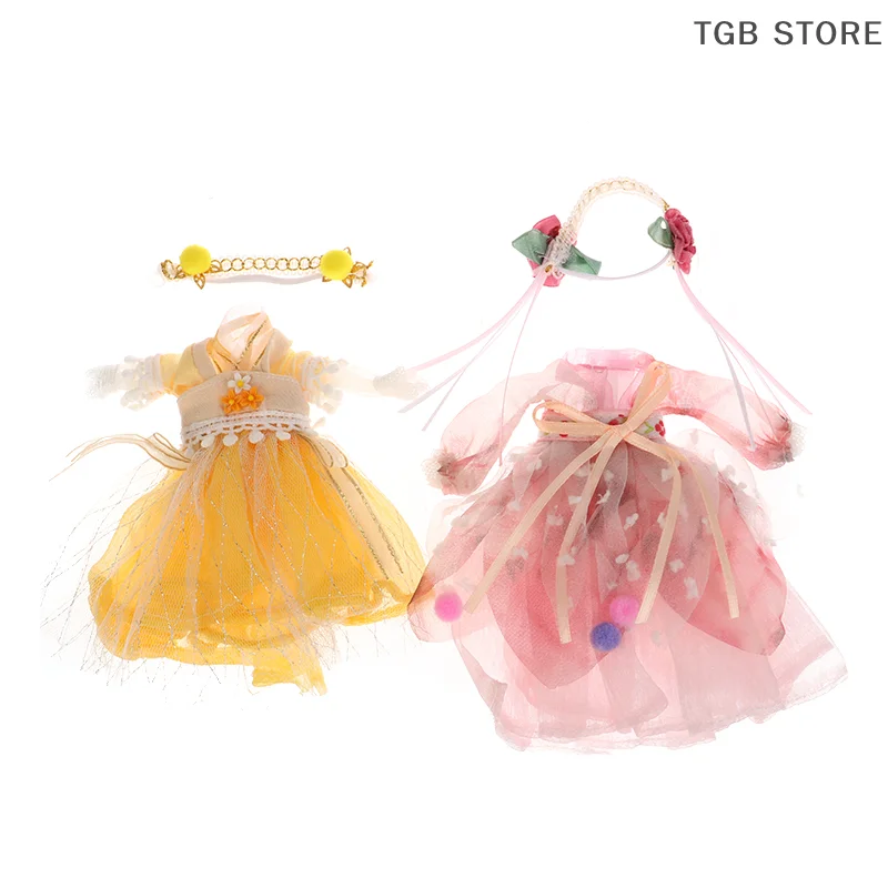 16CM Chinese Style Doll Hanfu Clothing Dress Doll Ancient Costume Gown Dolls Clothes Accessories Dress Up Toys For Girls