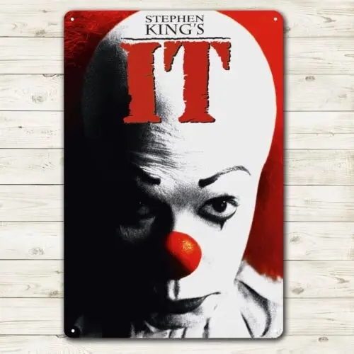 Cartel de chapa de la película 1u, It Stephen King, placa de aluminio de 20x30cm