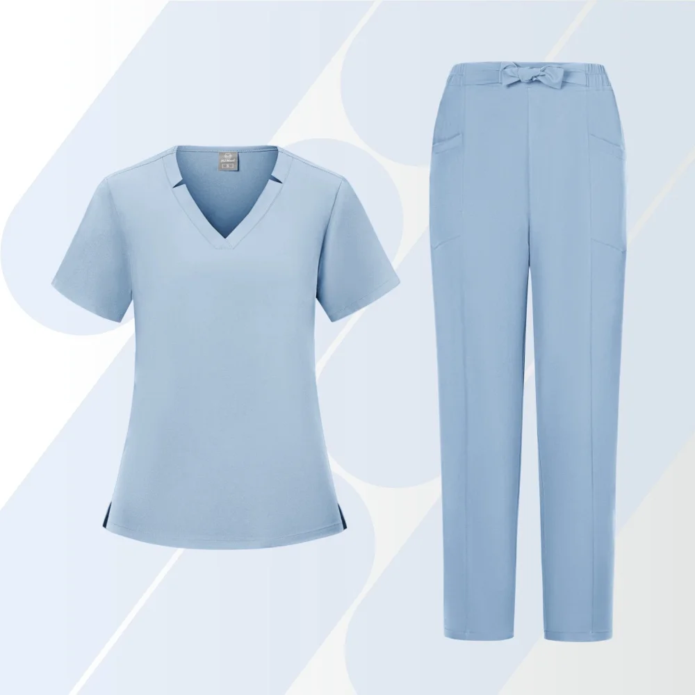 Vêtements de travail à manches courtes pour femmes, uniforme de travail pour médecin et infirmière, ensembles de gommage chirurgical, salle d'opération, clinique, pharmacie, vêtements de travail