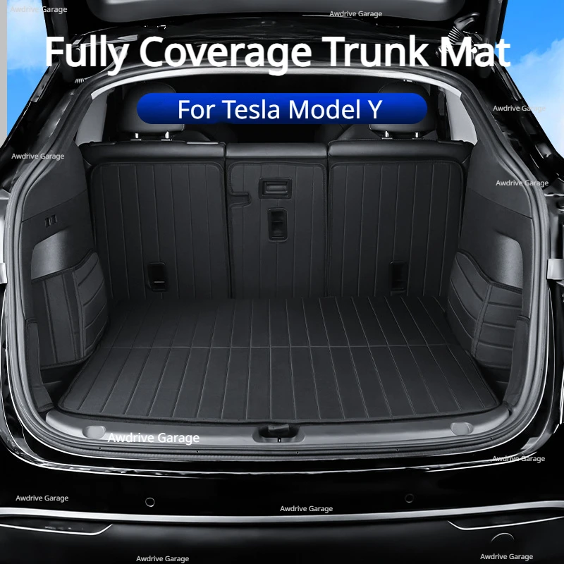 Non-Slip Trunk Mats para Tesla Modelo Y, Proteção Totalmente Cobertura, Ambos os Lados Almofadas de Proteção, Tailgate Pad, Acessórios Do Carro