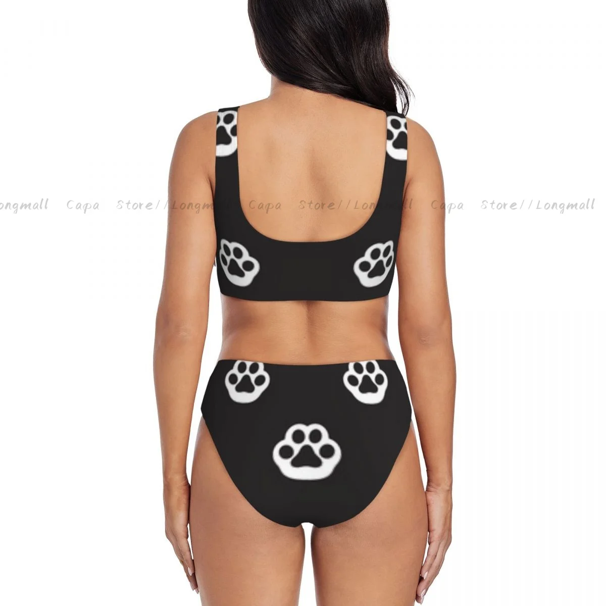 Sexy Bikini Set Dog Paw Pattern Swimwear Women Two Pieces Swimsuit Beachwear Female Bathing Suits