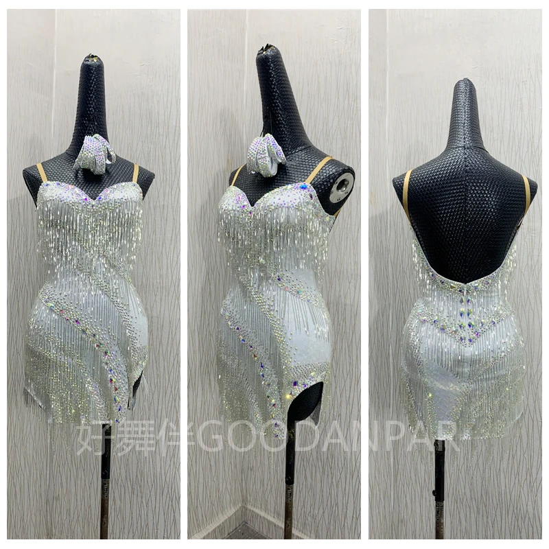 

Latin dance dress lady for women latin dance costume sexy latin wear for competition Latin Rumba Dance Dress US 10UK GOODANPAR