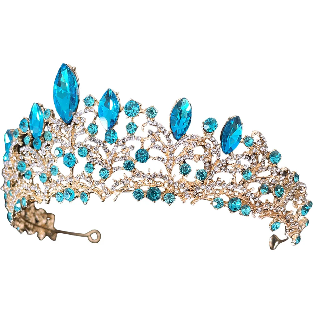 Crown Hair Accessory Vintage Decor Rhinestone Elements Cosplay Head Grace Headdress Elegant Delicate Zinc Alloy Bride Women's