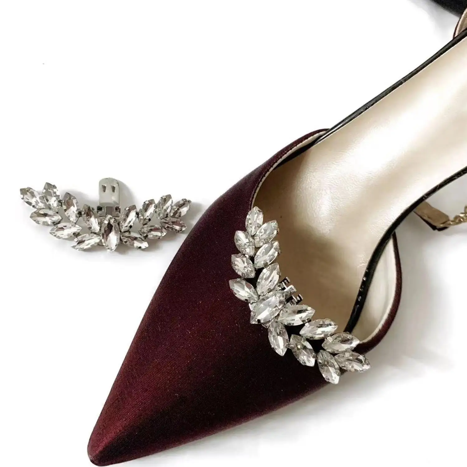 1PC Bride Shoe Decorations Clip Accessories Rhinestone High Heel Charm Buckle Removable Wedding Metal Clamp