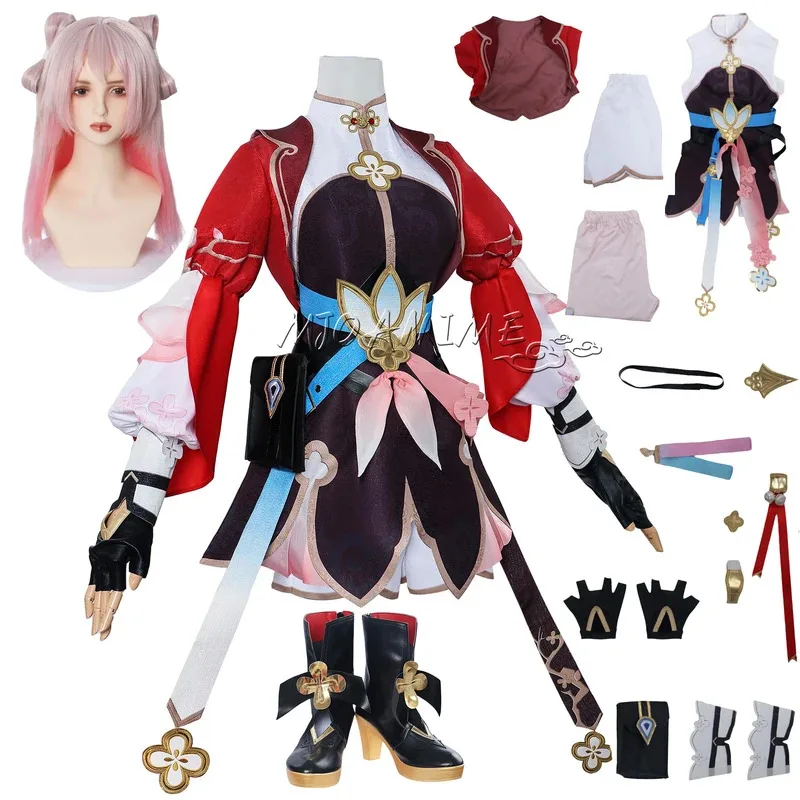 

Honkai Star Rail March 7th New Skin Xian Zhou March 7th Cosplay Dress Outfit Uniform Full Set Wig Shoes Props MARHC 7TH COSPLAY