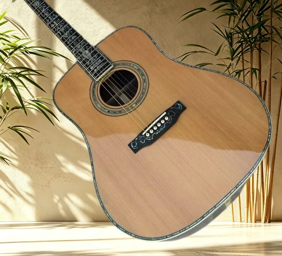 D45 41 Inch Acoustic Guitar Red Cedar Top Rosewood Back Sides Ebony Fret Vine Abalone Inlay Singing Fingerstyle Freen Shipping