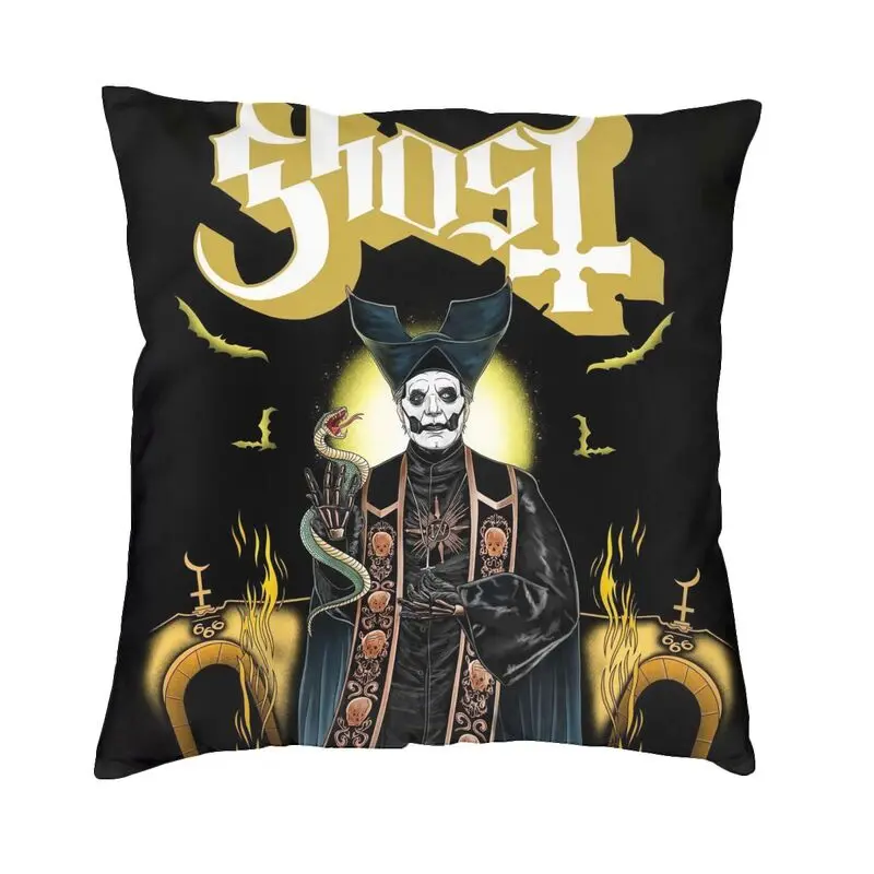 Fashion Ghost Swedish Heavy Metal Rock Band Cushion Cover 45x45 Velvet Throw Pillow Case for Car Square Pillowcase Home Decor