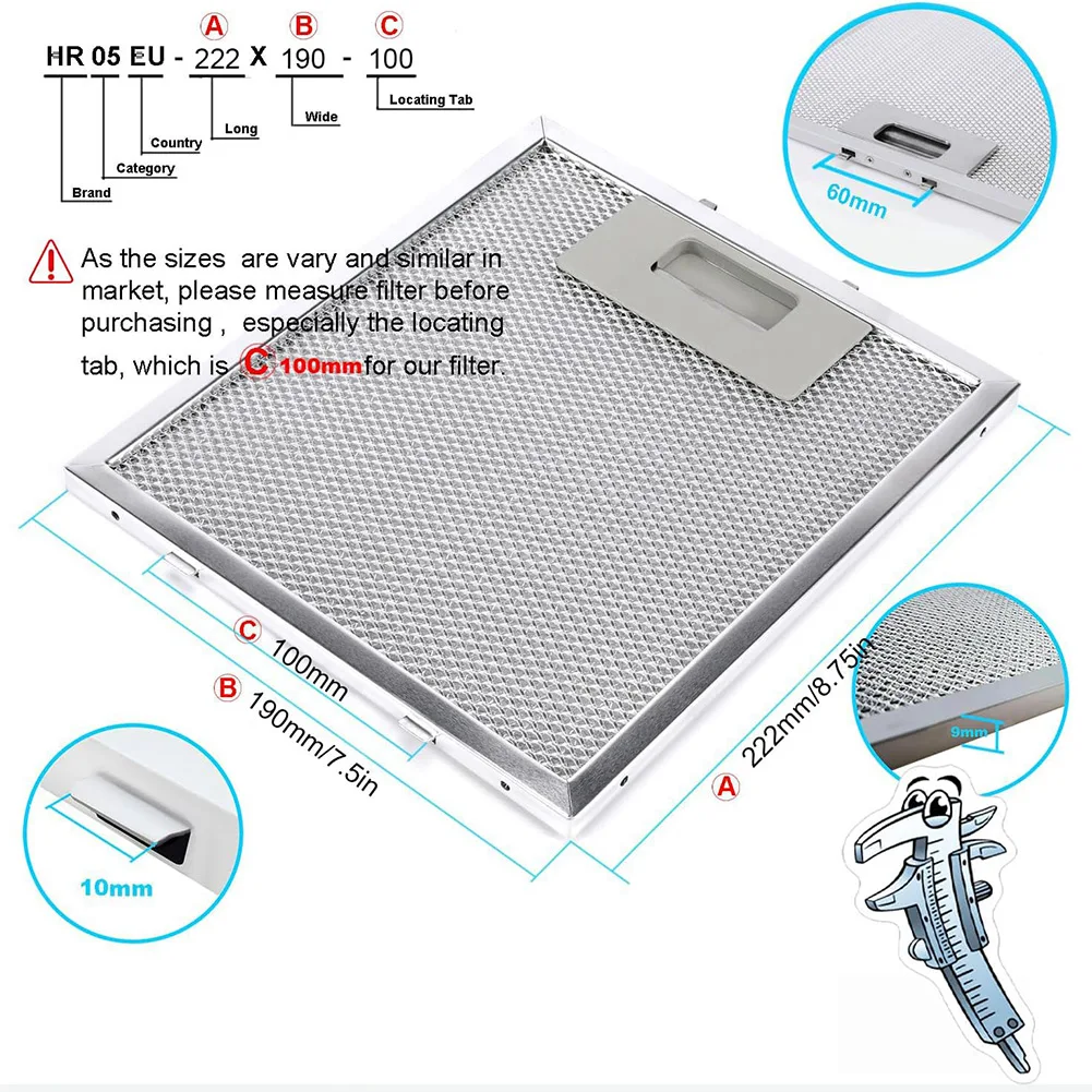 Aluminum Mesh Range Hood Filter Built for Repetitive Use in Moderate-to-Heavy Cooking Ventilation Applications