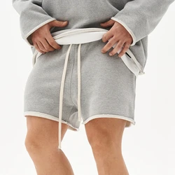 Mens Cotton Workout Fitness Shorts Solid Color Summer Jogger Shorts Training Gym Bodybuilding Vintage Running Shorts Ruched