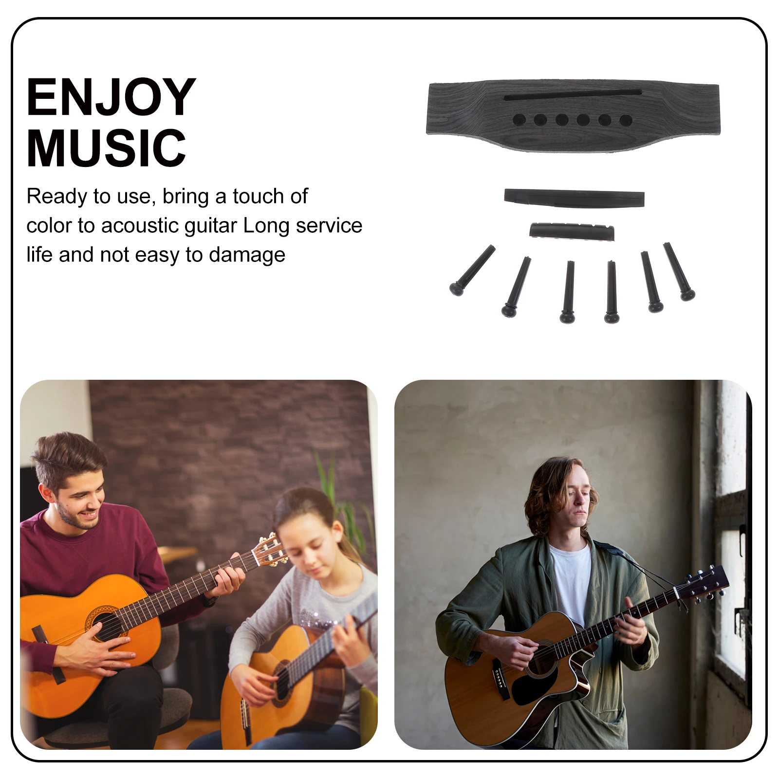 

Guitar Accessory Set Part Instrument Parts Bridge Saddle Nut Pin Supplies Ballad