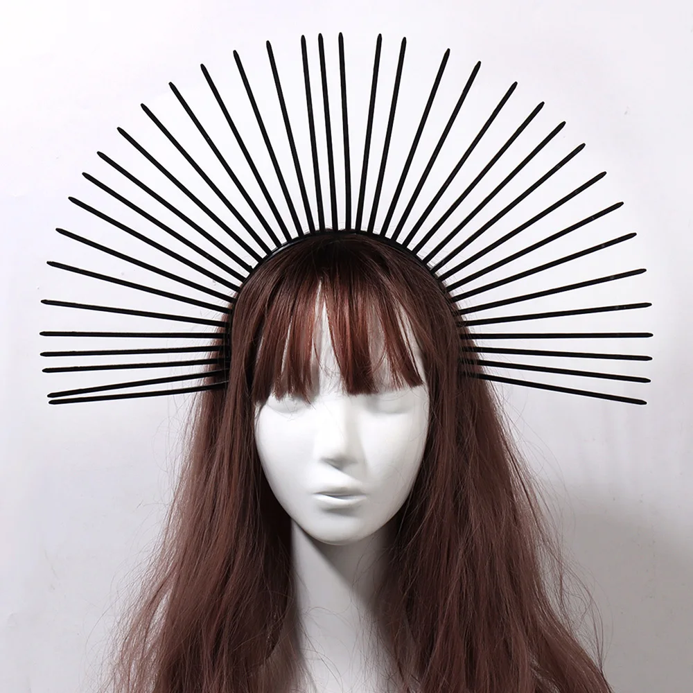 Women Headpiece Sun Halo Crown Vintage Headwear Cosplay Girl Lolita Halloween Carnival Party Costume Props Headband