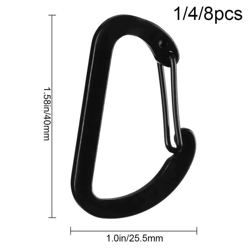 1/4/8pcs Aluminum Alloy Outdoor Climbing Camping Hiking Snap Clip D Carabiner Keychain Water Bottle Hooks