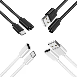 USB Type C Cable USB A To Type-C Female Extension Cable Data Transfer USB C SSD Hard Disk Cable QC Fast Charging For Laptop PC