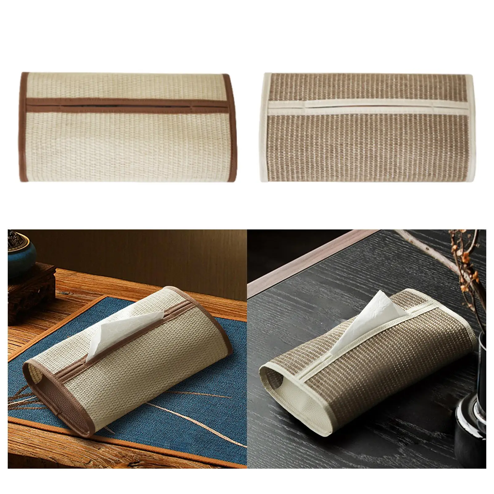

Woven Tissue Box Tissue Storage Box Organizer Decorative Leather Paper Box Tissue Case Napkin Box Holder for Car Desk Office