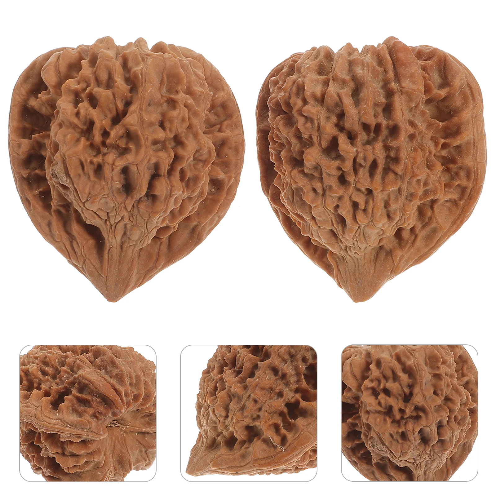 2 Pcs Physical Walnut Fitness Hand Play Stress Balls Brown Acupoint Message Massage