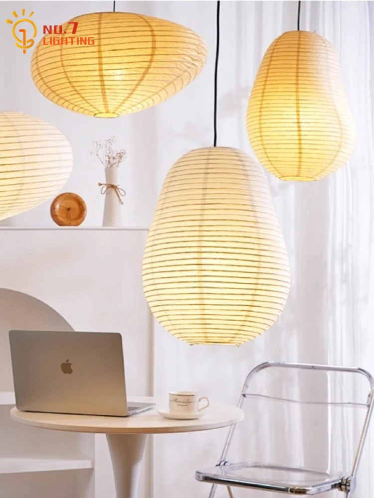 

Japanese Design Akari Noguchi Pendant Lights LED E27 Rice Paper Zen Art Hanging Lamp Bedroom Restaurant Living/ Tea Room Study