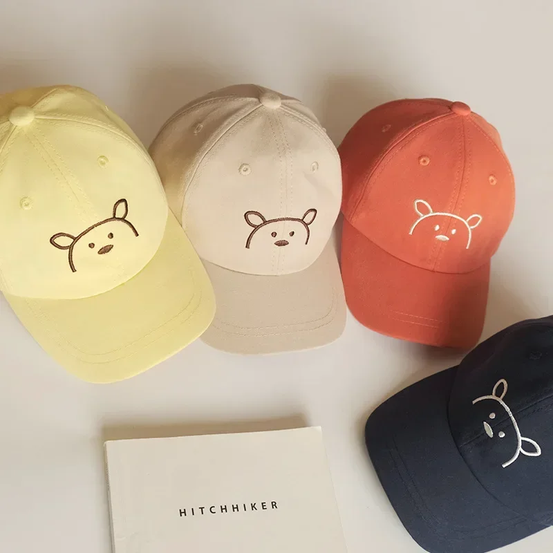 2024 Spring Autumn Cartoon Bear Baby Baseball Cap Baby Boy Girl Adjustable Snapback Caps Hip Hop Baby Hats Infant Sun Caps