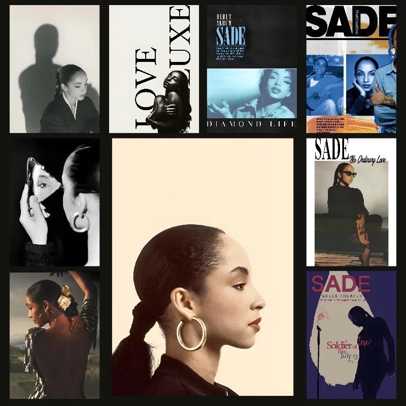 Iconic 90s Singer Sade Love Deluxe Poster Self-adhesive Art Waterproof Paper Sticker Coffee House Bar Room Wall Decor