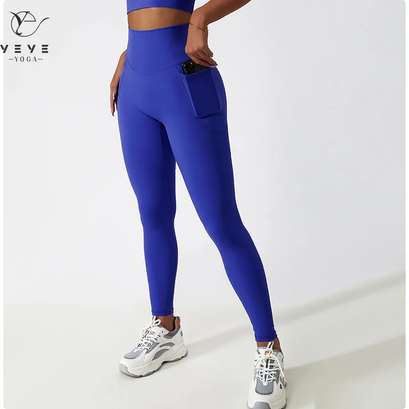 

Pocket Yoga Leggings Gym High Waist Sports Leggings Women Elasticity Fitness Running Hip Lift Pants 6425