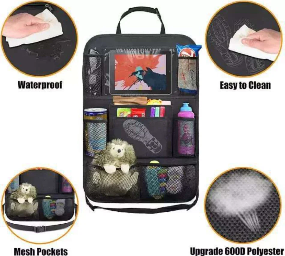 Car Seat Storage Bag Car Covers Back Seat Organizer Auto Multi-Pocket Trash Net Bag Assorted Bag Pocket Container