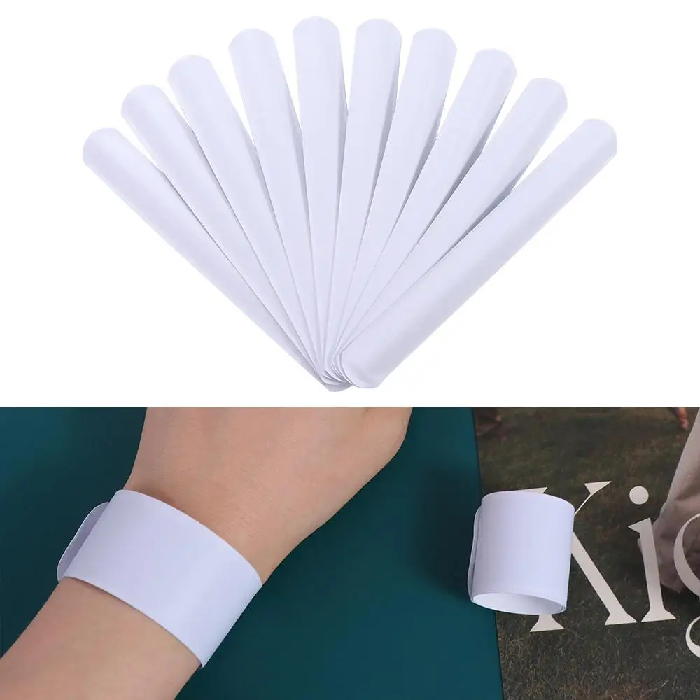 10pcs/lot Party Supplies DIY Blank Slap Bracelets Graffiti White Slap Wristband PVC Steel Sheet Wristbands Christmas