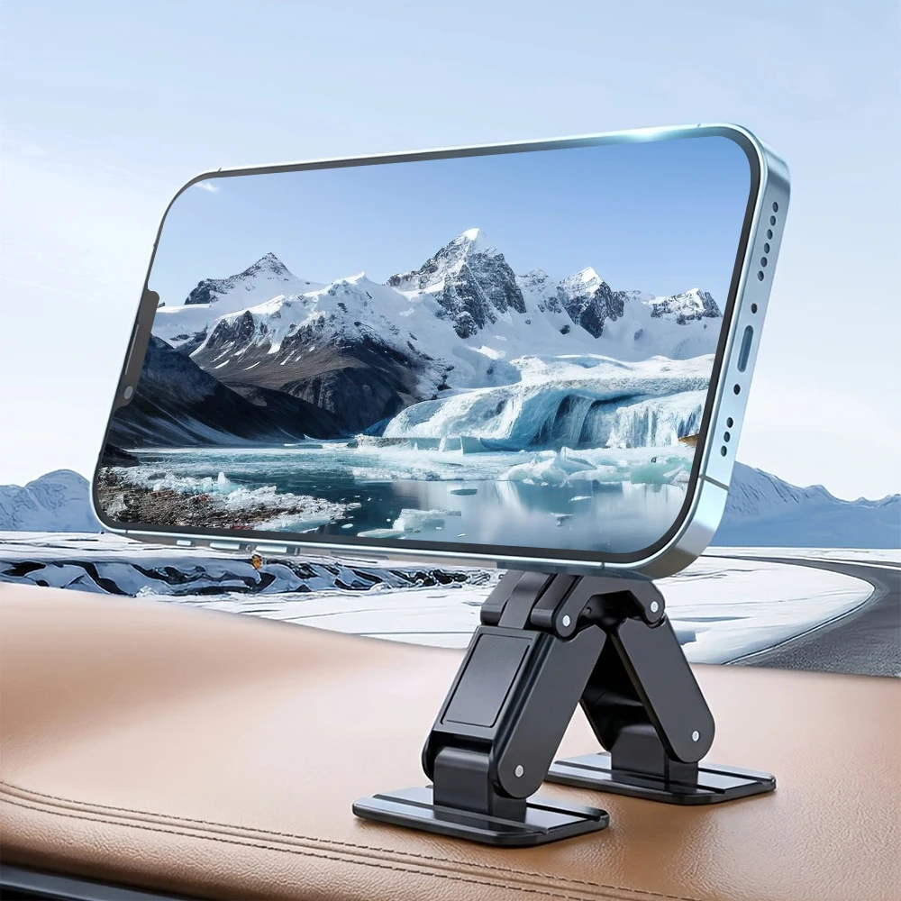 Universal Magnetic Car Phone Holder Dashboard Mount Strong Suction Secure Support for Smartphones with Metal Plate Easy Setup
