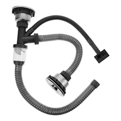 Double Slot Anti Odor Drainage Pipe Set Sink Waste Fittings Kitchen Bathroom Supplies Colander Groove Tail Pipe