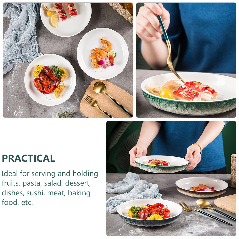 

Ceramic Food Plate Premium Stone Texture Smooth Bright Surface for Restaurant Dessert Snack Tableware Ceramic Food Plate