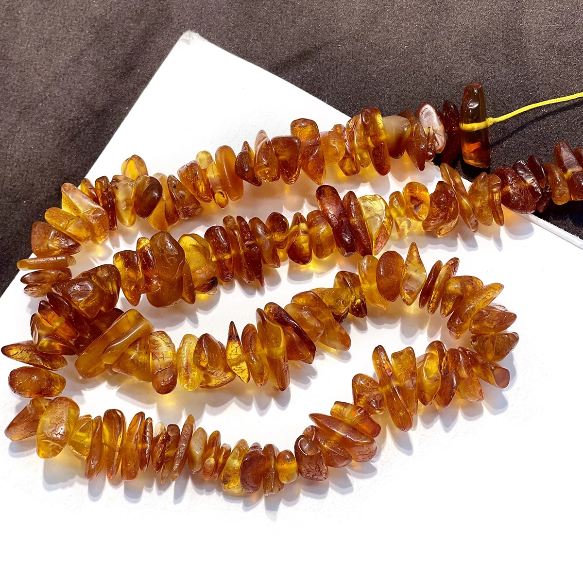 Natural Amber “Hua Po” Free-Form Chipped Stone Bead3x14mm for Women Gift Jewelry Make Supplies DIY Necklace Earrings Accessories - view 6