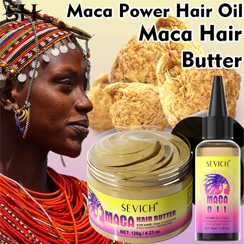 

Масло для роста волос Maca Набор для перуан Маска для роста волос Масло для роста волос Масло для волос с корнем маки Касторовое масло против выпадения волос Sevich Уход за волосами