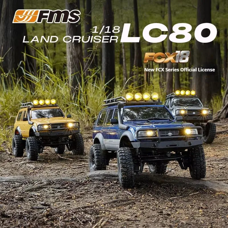 FMS FCX18 LC80 1/18 Land Cruiser Off-Road Four-Wheel Drive Climbing Car 60 Minutes Long Range RC Remote Control Car RTR