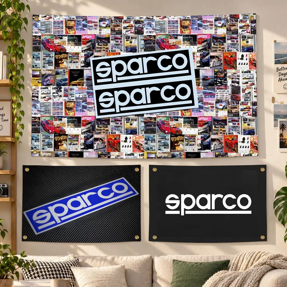 Sparco Performance Racing Gear Flags Personalized Banner Flag Room Dorm Camping Picnic Garage Bar Outdoor Wall Decor
