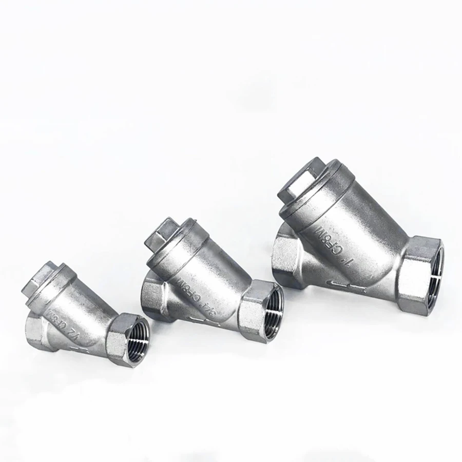304 Stainless Steel 1/2 3/4 1 BSP Female Thread Y-type Filter Booster Pump Household Water Meter Water Purification Filter Valve