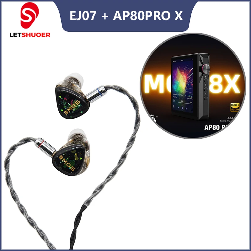 

Letshuoer EJ07 HIFI IEMs проводные наушники-вкладыши 2BA драйвер гибридные наушники + Hidizs AP80 PRO-X портативный MP3 музыкальный плеер без потерь