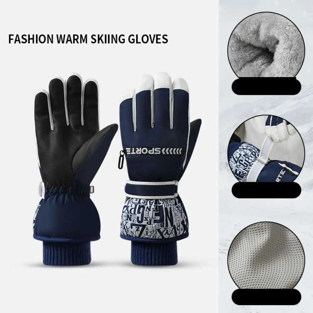 Multifunction TouchScreen Snow Ski Gloves Waterproof Full Finger Warm Cycling Gloves Windproof Non-slip Snowboard Mittens Riding