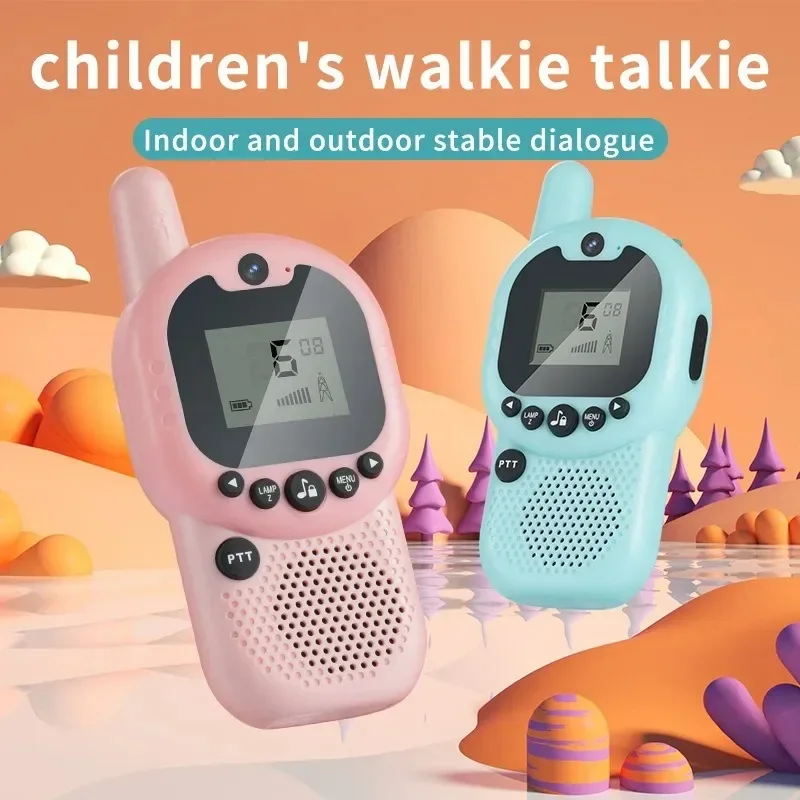 Rechargeable Mini Walkie Talkie for Kids Handheld Wireless Outdoor Toy Parent Child Interaction Perfect for Hiking Camping