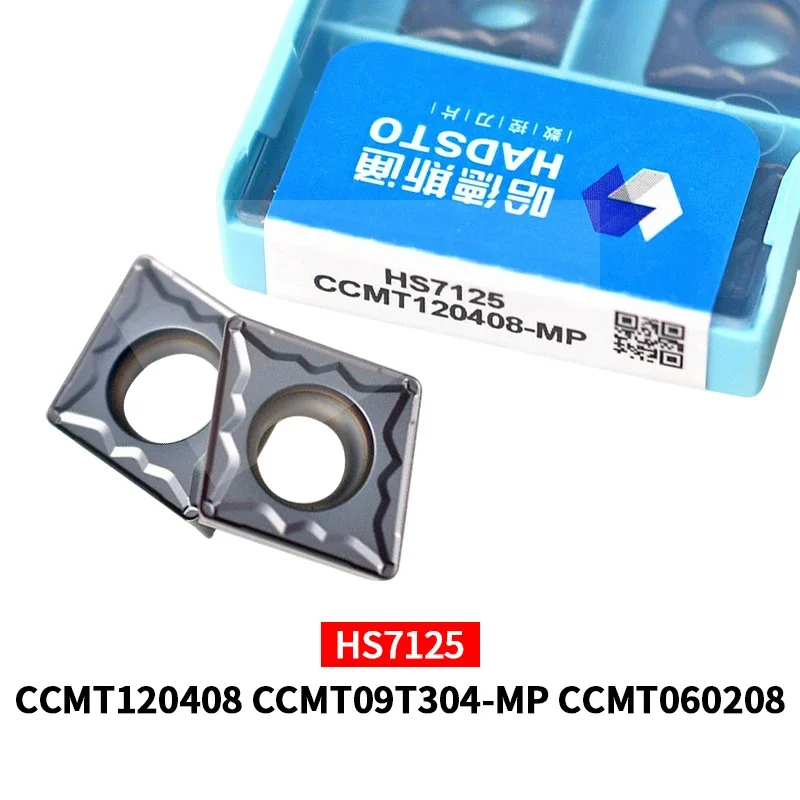 

10pcs HADSTO Carbide Inserts CCMT060202 CCMT060204 CCMT060208 CCMT09T302 CCMT09T304 CCMT09T308 CCMT120404 CCMT120408 MP HS7125