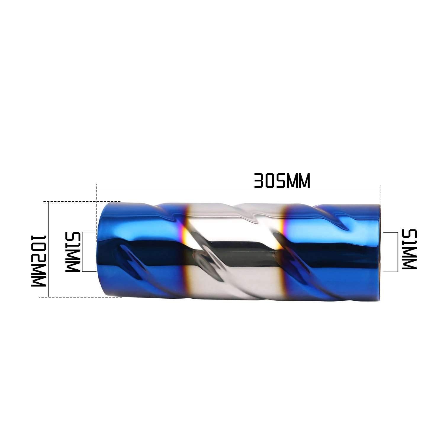 Universal Track Exhaust Resonator Muffler Stainless Steel 201 Spiral inner tube for 2.5/2 inch Exhaust Muffler