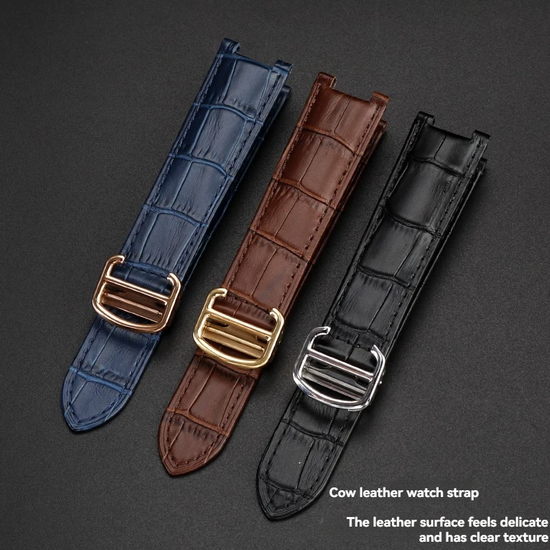 Мужские ремешки для часов из воловьей кожи и женские цепочки для часов — для Cartier серии PASHA, специальные ремешки 21x15 м, 20x12 мм, 18x10 мм с зубцами