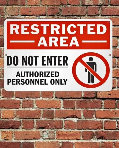 Restricted Area Do Not Enter Authorized Personnel Sign Aluminum Metal 8