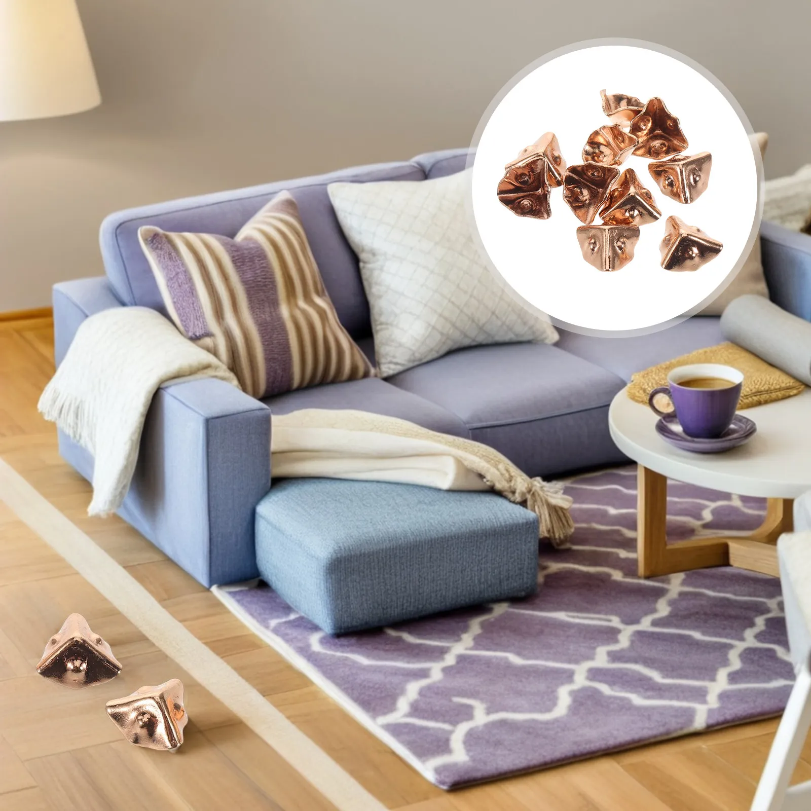 

10Pcs Mini Suitcase Corner Wraps Vintage Luggage Cases Wraps for Miniatures Triangular Box Corner Protectors Dollhouse Miniature